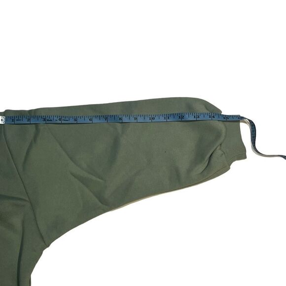 𝅺CALI BE Light Green Cropped Cinch Long Sleeve Sweatshirt Crewneck Size M - Picture 10 of 11